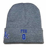 Kentucky Wildcats #0 De'Aaron Fox Gray College Basketball Knit Hat,baseball caps,new era cap wholesale,wholesale hats