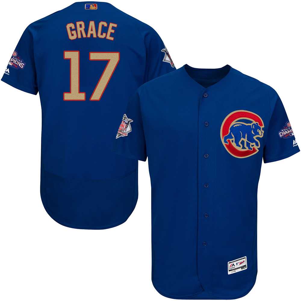 Chicago Cubs #17 Mark Grace Blue World Series Champions Gold Program Flexbase Stitched Jersey JiaSu,We sell and wholesale Chicago Cubs #17 Mark Grace Blue World Series Champions Gold Program Flexbase Stitched Jersey JiaSu on line form chian!