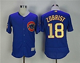Chicago Cubs #18 Ben Zobrist Blue World Series Champions Gold Program Flexbase Stitched Jersey,baseball caps,new era cap wholesale,wholesale hats