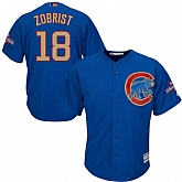 Chicago Cubs #18 Ben Zobrist Blue World Series Champions Gold Program New Cool Base Stitched Jersey JiaSu,baseball caps,new era cap wholesale,wholesale hats