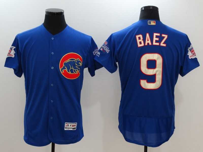 Chicago Cubs #9 Javier Baez Blue World Series Champions Gold Program Flexbase Stitched Jersey1,We sell and wholesale Chicago Cubs #9 Javier Baez Blue World Series Champions Gold Program Flexbase Stitched Jersey1 on line form chian!