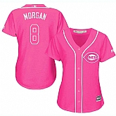 Glued Women's Cincinnati Reds #8 Joe Morgan Pink New Cool Base Jersey WEM,baseball caps,new era cap wholesale,wholesale hats