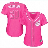 Glued Women's Cleveland Indians #20 Frank Robinson Pink New Cool Base Jersey WEM,baseball caps,new era cap wholesale,wholesale hats