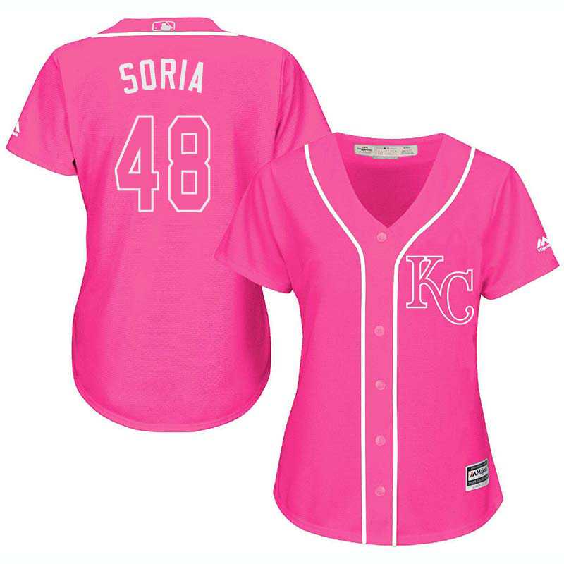 Glued Women's Kansas City Royals #48 Joakim Soria Pink New Cool Base Jersey WEM,We sell and wholesale Glued Women's Kansas City Royals #48 Joakim Soria Pink New Cool Base Jersey WEM on line form chian!