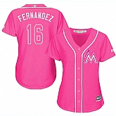 Glued Women's Miami Marlins #16 Jose Fernandez Pink New Cool Base Jersey WEM,baseball caps,new era cap wholesale,wholesale hats