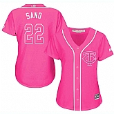 Glued Women's Minnesota Twins #22 Miguel Sano Pink New Cool Base Jersey WEM,baseball caps,new era cap wholesale,wholesale hats