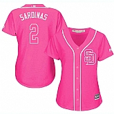 Glued Women's San Diego Padres #2 Luis Sardinas Pink New Cool Base Jersey WEM,baseball caps,new era cap wholesale,wholesale hats