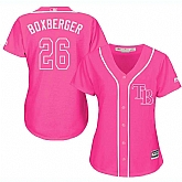 Glued Women's Tampa Bay Rays #26 Brad Boxberger Pink New Cool Base Jersey WEM,baseball caps,new era cap wholesale,wholesale hats