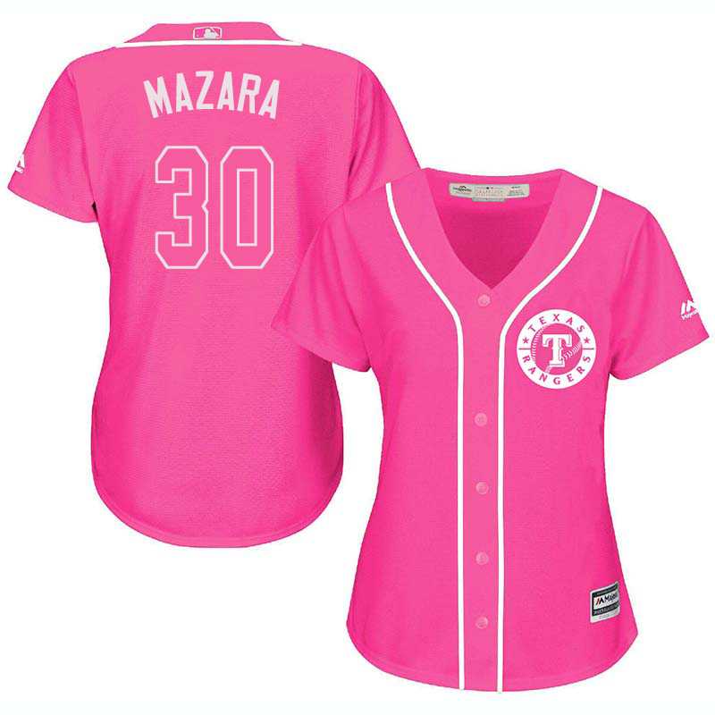Glued Women's Texas Rangers #30 Nomar Mazara Pink New Cool Base Jersey WEM,We sell and wholesale Glued Women's Texas Rangers #30 Nomar Mazara Pink New Cool Base Jersey WEM on line form chian!