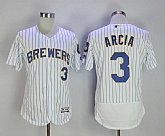 Milwaukee Brewers #3 Orlando Arcia White Flexbase Stitched Jersey,baseball caps,new era cap wholesale,wholesale hats