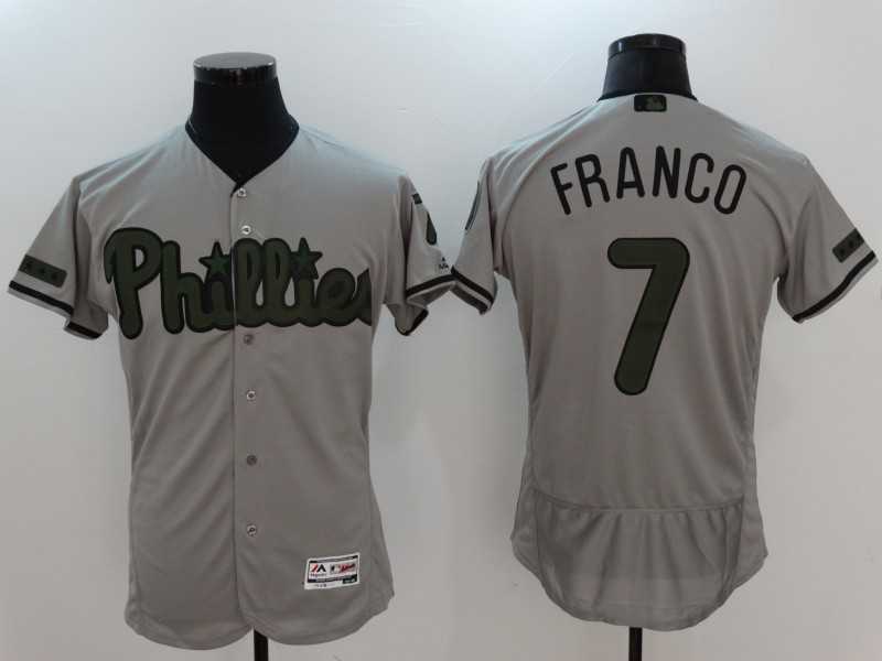 Philadelphia Phillies #7 Maikel Franco Gray 2017 Memorial Day Flexbase Stitched Jersey,We sell and wholesale Philadelphia Phillies #7 Maikel Franco Gray 2017 Memorial Day Flexbase Stitched Jersey on line form chian!