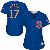 Women Chicago Cubs #17 Mark Grace Blue World Series Champions Gold Program New Cool Base Jersey JiaSu,baseball caps,new era cap wholesale,wholesale hats