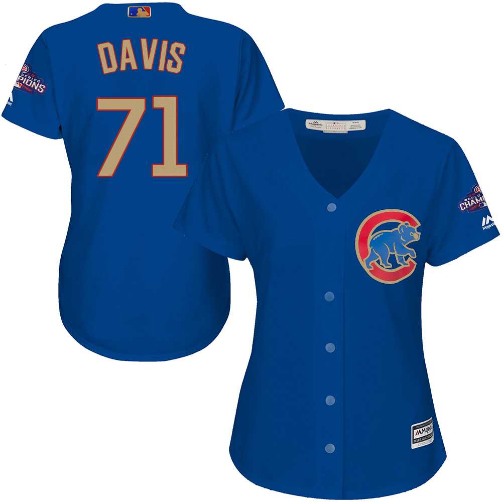 Women Chicago Cubs #71 Wade Davis Blue World Series Champions Gold Program New Cool Base Jersey JiaSu,We sell and wholesale Women Chicago Cubs #71 Wade Davis Blue World Series Champions Gold Program New Cool Base Jersey JiaSu on line form chian!