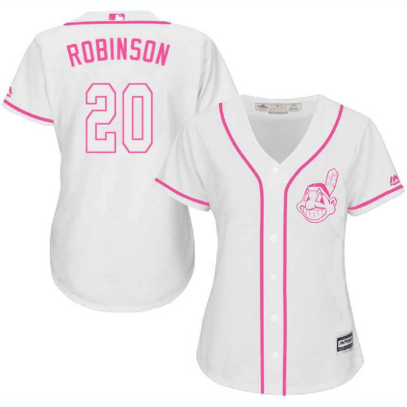 Women Cleveland Indians #20 Frank Robinson White Pink New Cool Base Jersey JiaSu,We sell and wholesale Women Cleveland Indians #20 Frank Robinson White Pink New Cool Base Jersey JiaSu on line form chian!