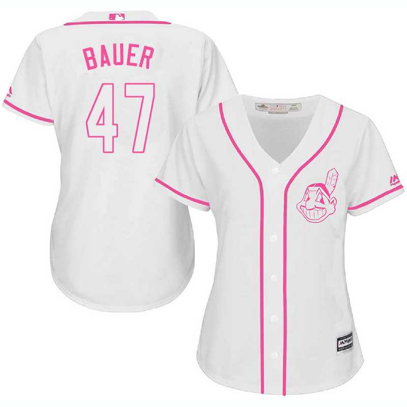 Women Cleveland Indians #47 Trevor Bauer White Pink New Cool Base Jersey JiaSu,We sell and wholesale Women Cleveland Indians #47 Trevor Bauer White Pink New Cool Base Jersey JiaSu on line form chian!
