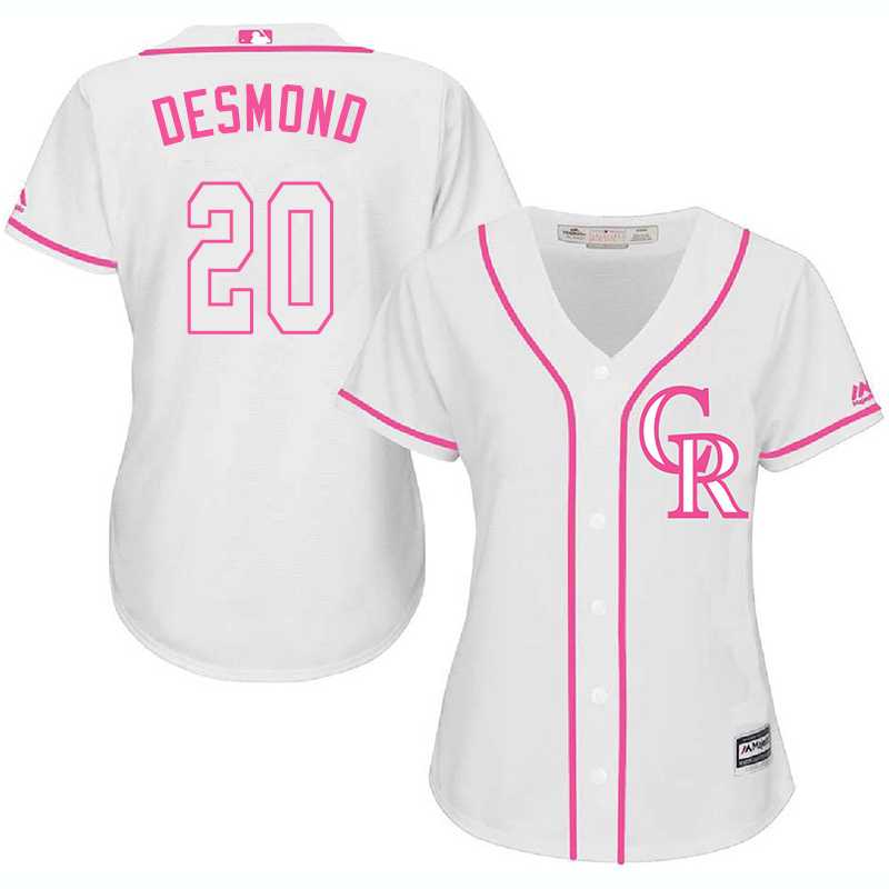 Women Colorado Rockies #20 Ian Desmond White Pink New Cool Base Jersey JiaSu,We sell and wholesale Women Colorado Rockies #20 Ian Desmond White Pink New Cool Base Jersey JiaSu on line form chian!
