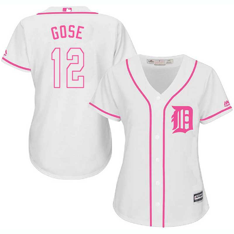 Women Detroit Tigers #12 Anthony Gose White Pink New Cool Base Jersey JiaSu,We sell and wholesale Women Detroit Tigers #12 Anthony Gose White Pink New Cool Base Jersey JiaSu on line form chian!
