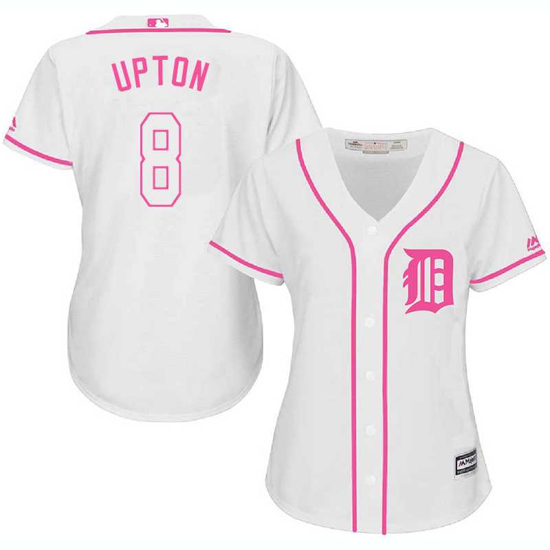 Women Detroit Tigers #8 Justin Upton White Pink New Cool Base Jersey JiaSu,We sell and wholesale Women Detroit Tigers #8 Justin Upton White Pink New Cool Base Jersey JiaSu on line form chian!