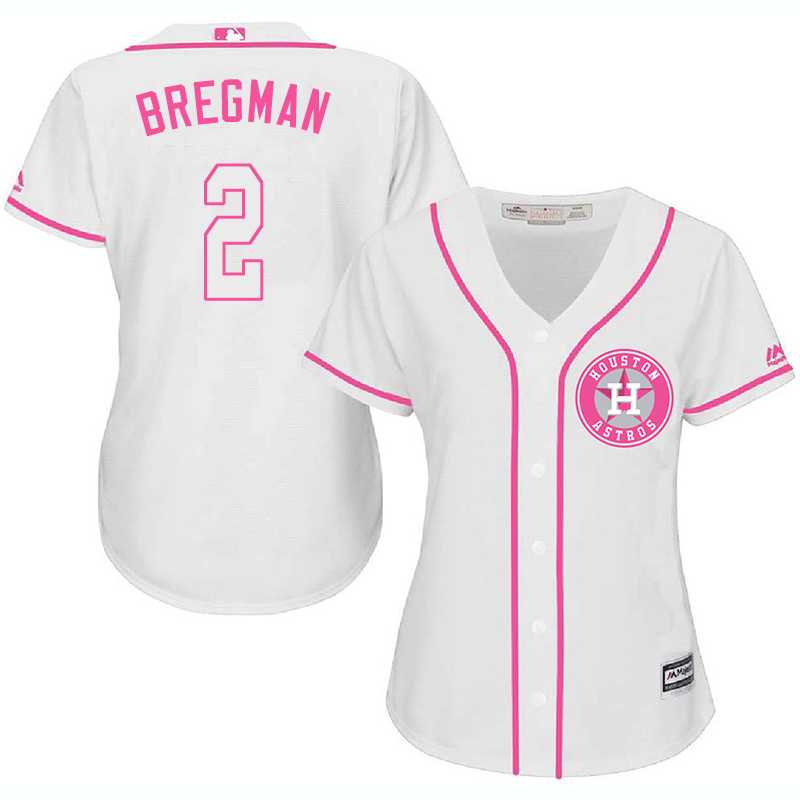 Women Houston Astros #2 Alex Bregman White Pink New Cool Base Jersey JiaSu,We sell and wholesale Women Houston Astros #2 Alex Bregman White Pink New Cool Base Jersey JiaSu on line form chian!