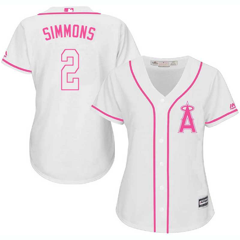 Women Los Angeles Angels of Anaheim #2 Andrelton Simmons White Pink New Cool Base Jersey JiaSu,We sell and wholesale Women Los Angeles Angels of Anaheim #2 Andrelton Simmons White Pink New Cool Base Jersey JiaSu on line form chian!
