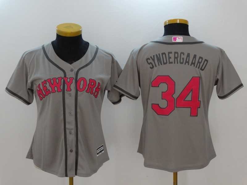 Women New York Mets #34 Noah Syndergaard Gray Mother's Day New Cool Base Jersey,We sell and wholesale Women New York Mets #34 Noah Syndergaard Gray Mother's Day New Cool Base Jersey on line form chian!