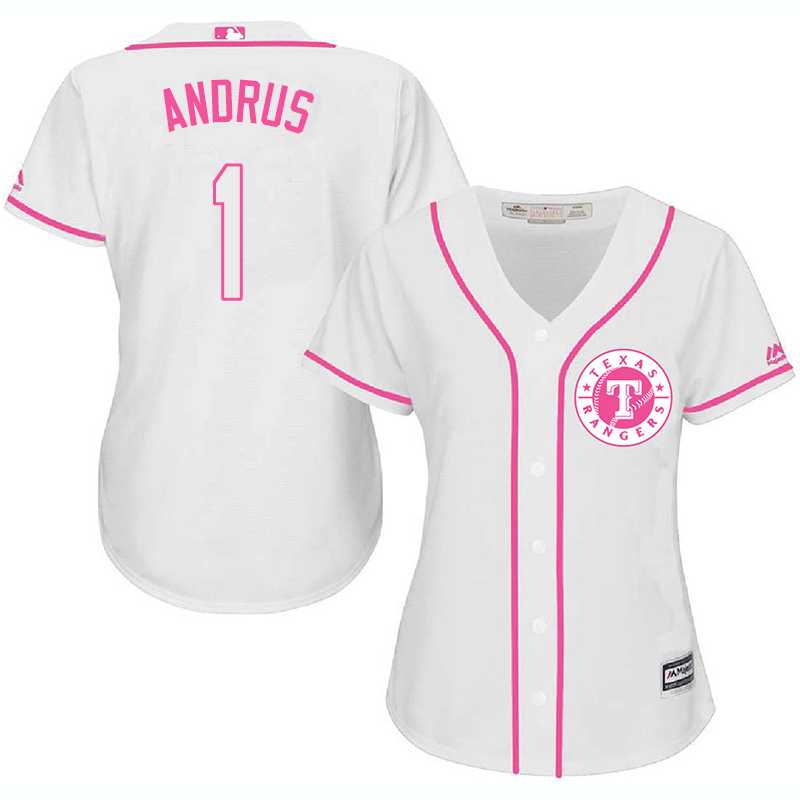 Women Texas Rangers #1 Elvis Andrus White Pink New Cool Base Jersey JiaSu,We sell and wholesale Women Texas Rangers #1 Elvis Andrus White Pink New Cool Base Jersey JiaSu on line form chian!