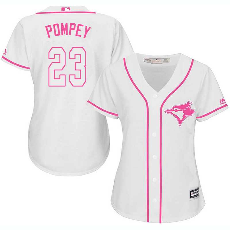 Women Toronto Blue Jays #23 Dalton Pompey White Pink New Cool Base Jersey JiaSu,We sell and wholesale Women Toronto Blue Jays #23 Dalton Pompey White Pink New Cool Base Jersey JiaSu on line form chian!