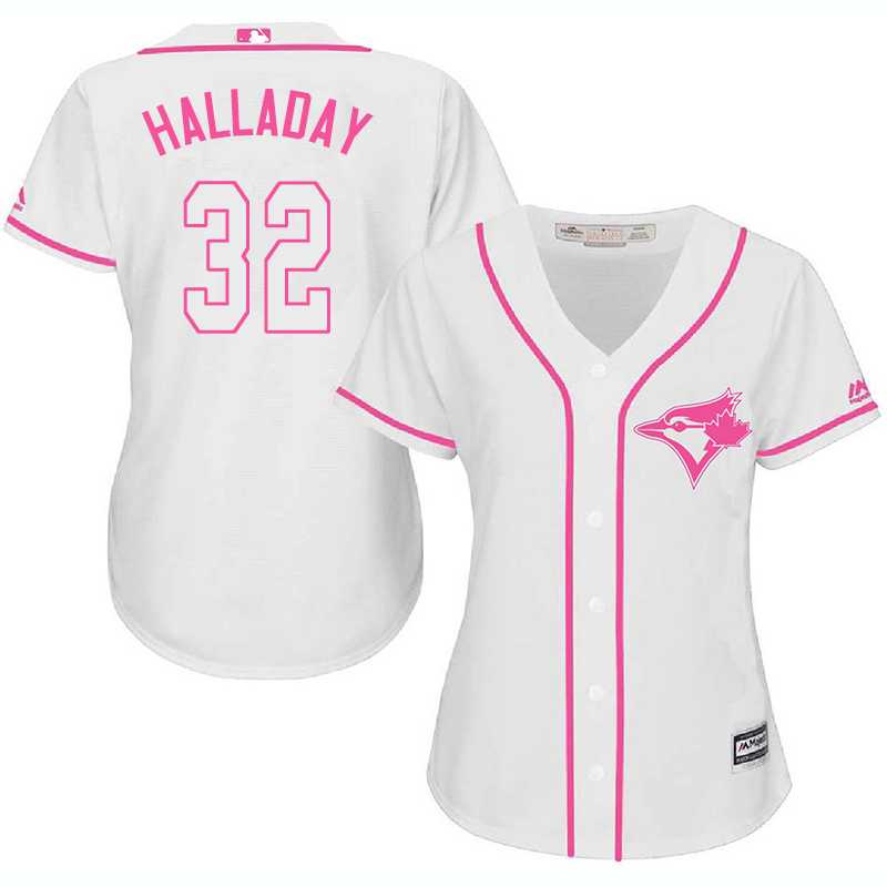 Women Toronto Blue Jays #32 Roy Halladay White Pink New Cool Base Jersey JiaSu,We sell and wholesale Women Toronto Blue Jays #32 Roy Halladay White Pink New Cool Base Jersey JiaSu on line form chian!