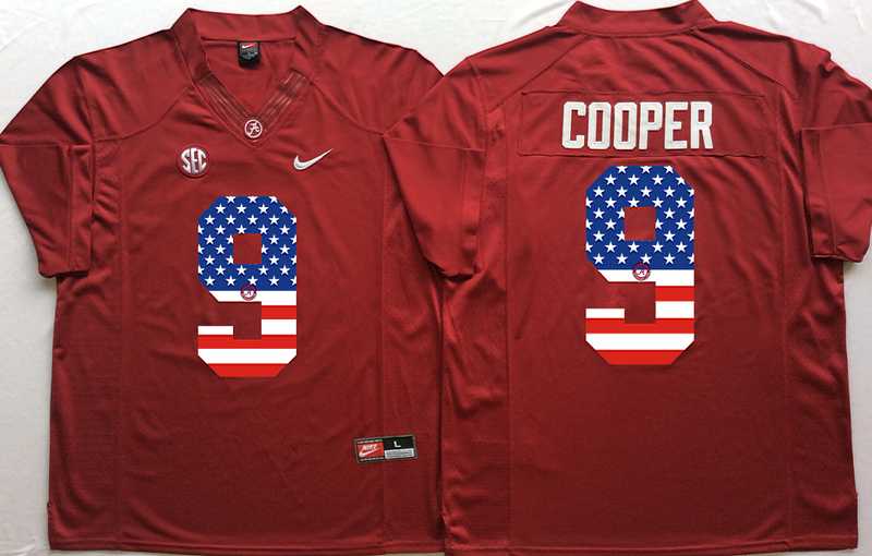 Alabama Crimson Tide #9 Amari Cooper Red USA Flag College Stitched Jersey,We sell and wholesale Alabama Crimson Tide #9 Amari Cooper Red USA Flag College Stitched Jersey on line form chian!