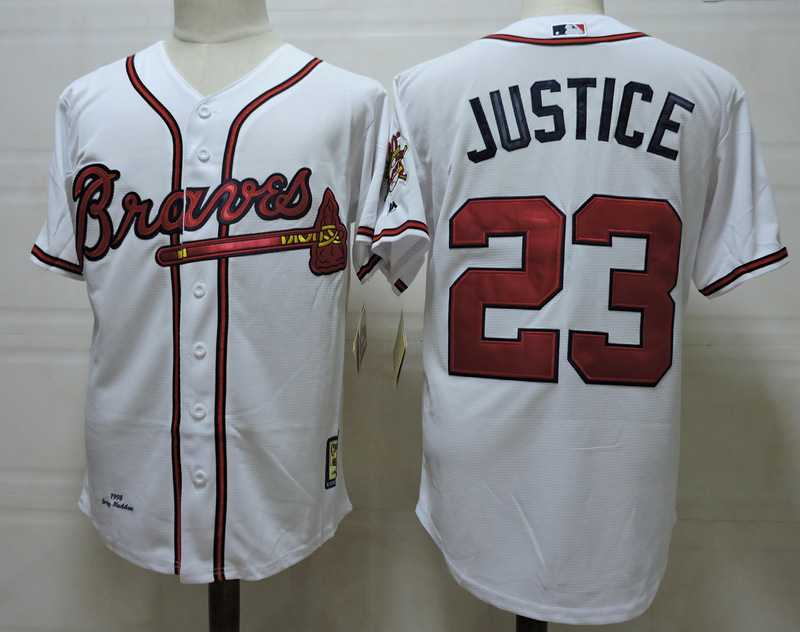 Atlanta Braves #23 Justice White Mitchell And Ness 1995 Throwback Stitched Jersey,We sell and wholesale Atlanta Braves #23 Justice White Mitchell And Ness 1995 Throwback Stitched Jersey on line form chian!