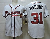Atlanta Braves #31 Greg Maddux White Mitchell And Ness 1995 Throwback Stitched Jersey,baseball caps,new era cap wholesale,wholesale hats
