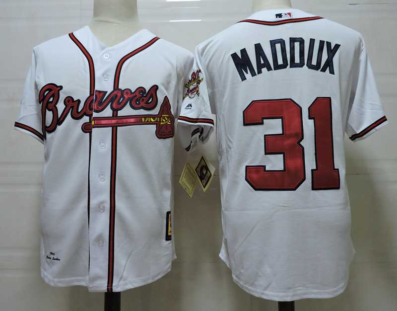 Atlanta Braves #31 Greg Maddux White Mitchell And Ness 1995 Throwback Stitched Jersey,We sell and wholesale Atlanta Braves #31 Greg Maddux White Mitchell And Ness 1995 Throwback Stitched Jersey on line form chian!