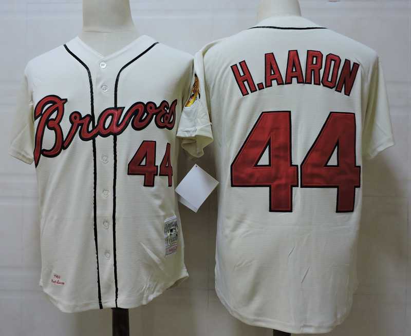 Atlanta Braves #44 Hank Aaron Cream Mitchell And Ness Throwback Stitched Jersey,We sell and wholesale Atlanta Braves #44 Hank Aaron Cream Mitchell And Ness Throwback Stitched Jersey on line form chian!