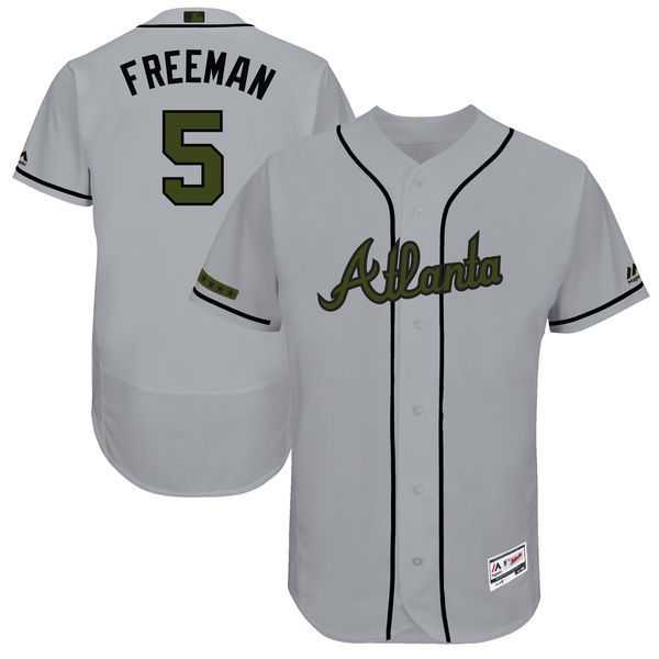 Atlanta Braves #5 Freddie Freeman Gray 2017 Memorial Day Flexbase Player Jersey JiaSu,We sell and wholesale Atlanta Braves #5 Freddie Freeman Gray 2017 Memorial Day Flexbase Player Jersey JiaSu on line form chian!