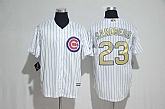 Chicago Cubs #23 Ryne Sandberg White World Series Champions Gold Program New Cool Base Stitched Jersey,baseball caps,new era cap wholesale,wholesale hats