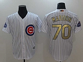 Chicago Cubs #70 Joe Maddon White World Series Champions Gold Program New Cool Base Stitched Jersey,baseball caps,new era cap wholesale,wholesale hats