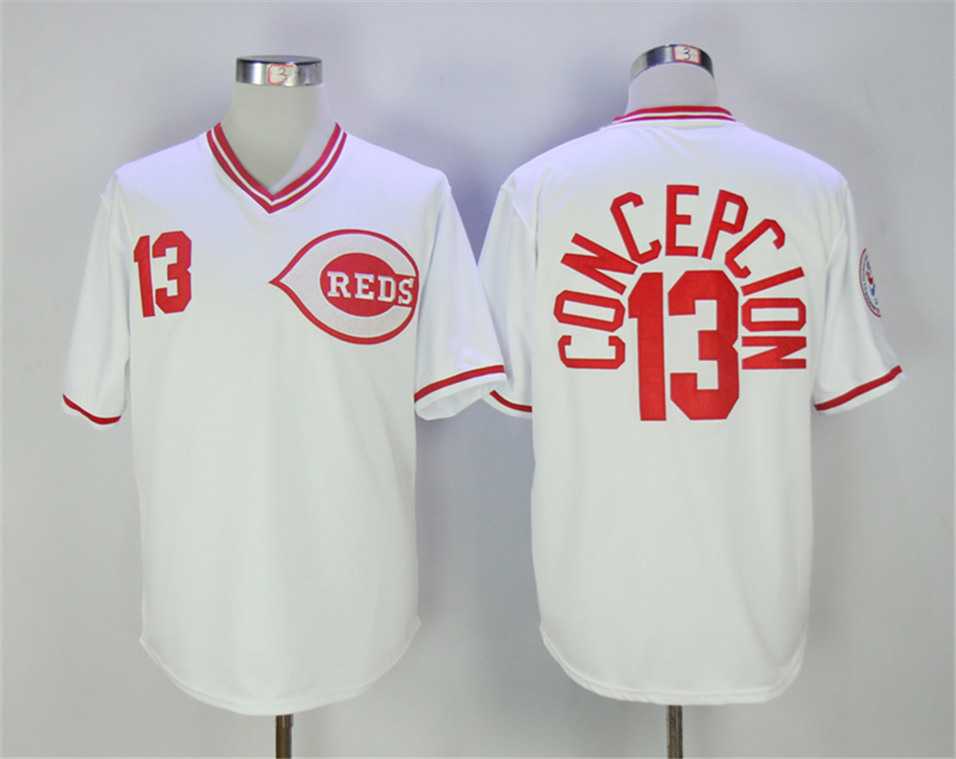 Cincinnati Reds #13 Dave Concepcion White Mitchell And Ness Throwback Pullover Stitched Jersey,We sell and wholesale Cincinnati Reds #13 Dave Concepcion White Mitchell And Ness Throwback Pullover Stitched Jersey on line form chian!