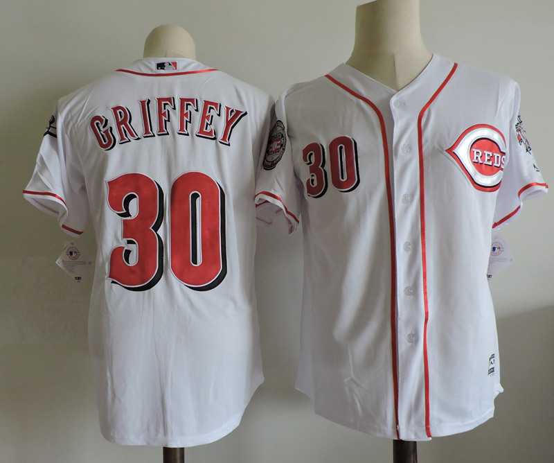 Cincinnati Reds #30 Ken Griffey White New Cool Base Stitched Jersey,We sell and wholesale Cincinnati Reds #30 Ken Griffey White New Cool Base Stitched Jersey on line form chian!