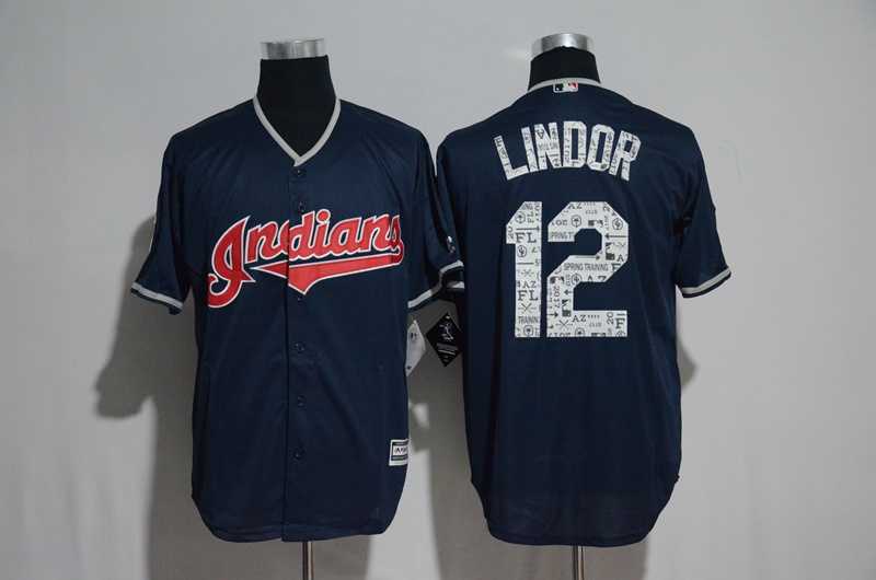 Cleveland Indians #12 Francisco Lindor Navy Blue 2017 Spring Training Flexbase Stitched Jersey,We sell and wholesale Cleveland Indians #12 Francisco Lindor Navy Blue 2017 Spring Training Flexbase Stitched Jersey on line form chian!