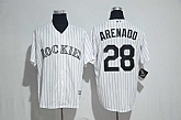 Colorado Rockies #28 Nolan Arenado White New Cool Base Stitched Jersey,baseball caps,new era cap wholesale,wholesale hats
