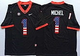 Georgia Bulldogs #1 Sony Michel Black USA Flag College Stitched Jersey,baseball caps,new era cap wholesale,wholesale hats
