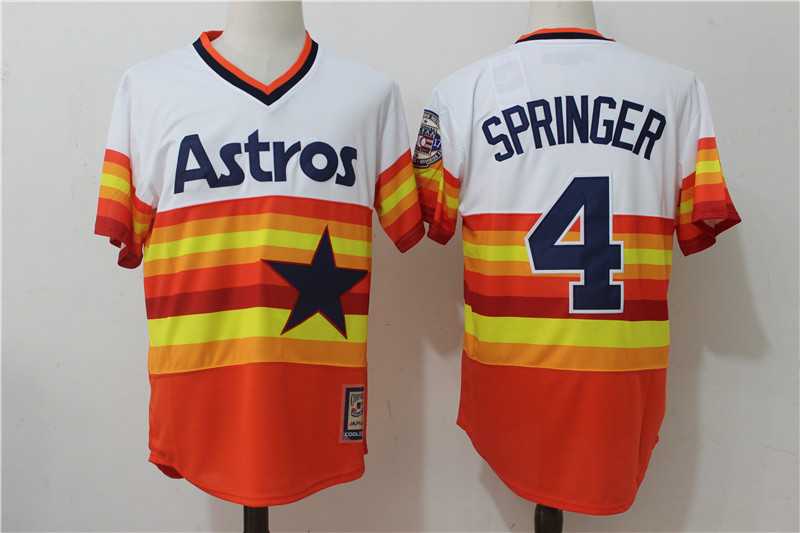 Houston Astros #4 George Springer Mitchell And Ness 1980 White Orange Pullover Stitched Jersey,We sell and wholesale Houston Astros #4 George Springer Mitchell And Ness 1980 White Orange Pullover Stitched Jersey on line form chian!