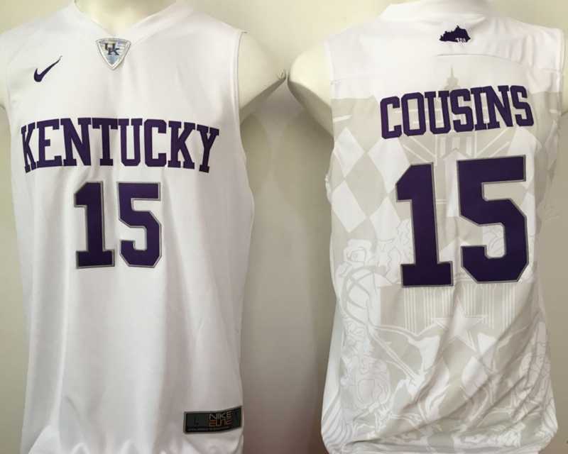 Kentucky Wildcats #15 DeMarcus Cousins White College Basketball Jersey,We sell and wholesale Kentucky Wildcats #15 DeMarcus Cousins White College Basketball Jersey on line form chian!