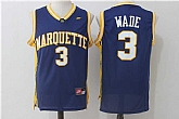 Marquette Golden Eagles #3 Dwayne Wade Navy College Basketball Jersey,baseball caps,new era cap wholesale,wholesale hats