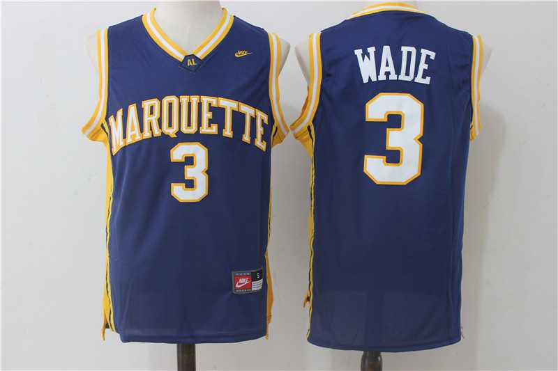 Marquette Golden Eagles #3 Dwayne Wade Navy College Basketball Jersey,We sell and wholesale Marquette Golden Eagles #3 Dwayne Wade Navy College Basketball Jersey on line form chian!