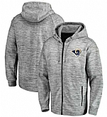 Men's Los Angeles Rams Pro Line by Fanatics Branded Space Dye Performance Full Zip Hoodie Heathered Gray FengYun,baseball caps,new era cap wholesale,wholesale hats