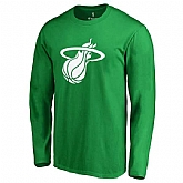 Men's Miami Heat Fanatics Branded Kelly Green St. Patrick's Day White Logo Long Sleeve T-Shirt FengYun,baseball caps,new era cap wholesale,wholesale hats