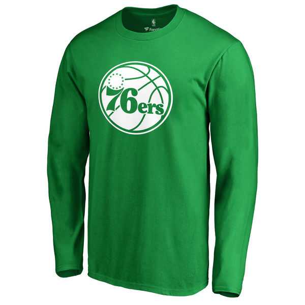 Men's Philadelphia 76ers Fanatics Branded Kelly Green St. Patrick's Day White Logo Long Sleeve T-Shirt FengYun,We sell and wholesale Men's Philadelphia 76ers Fanatics Branded Kelly Green St. Patrick's Day White Logo Long Sleeve T-Shirt FengYun on line form chian!
