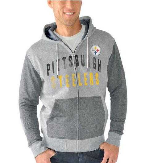 Men's Pittsburgh Steelers G III Sports by Carl Banks Safety Tri Blend Full Zip Hoodie Heathered Gray FengYun,We sell and wholesale Men's Pittsburgh Steelers G III Sports by Carl Banks Safety Tri Blend Full Zip Hoodie Heathered Gray FengYun on line form chian!