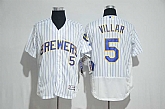 Milwaukee Brewers #5 Jonathan Villar White Flexbase Collection Stitched MLB Jersey,baseball caps,new era cap wholesale,wholesale hats